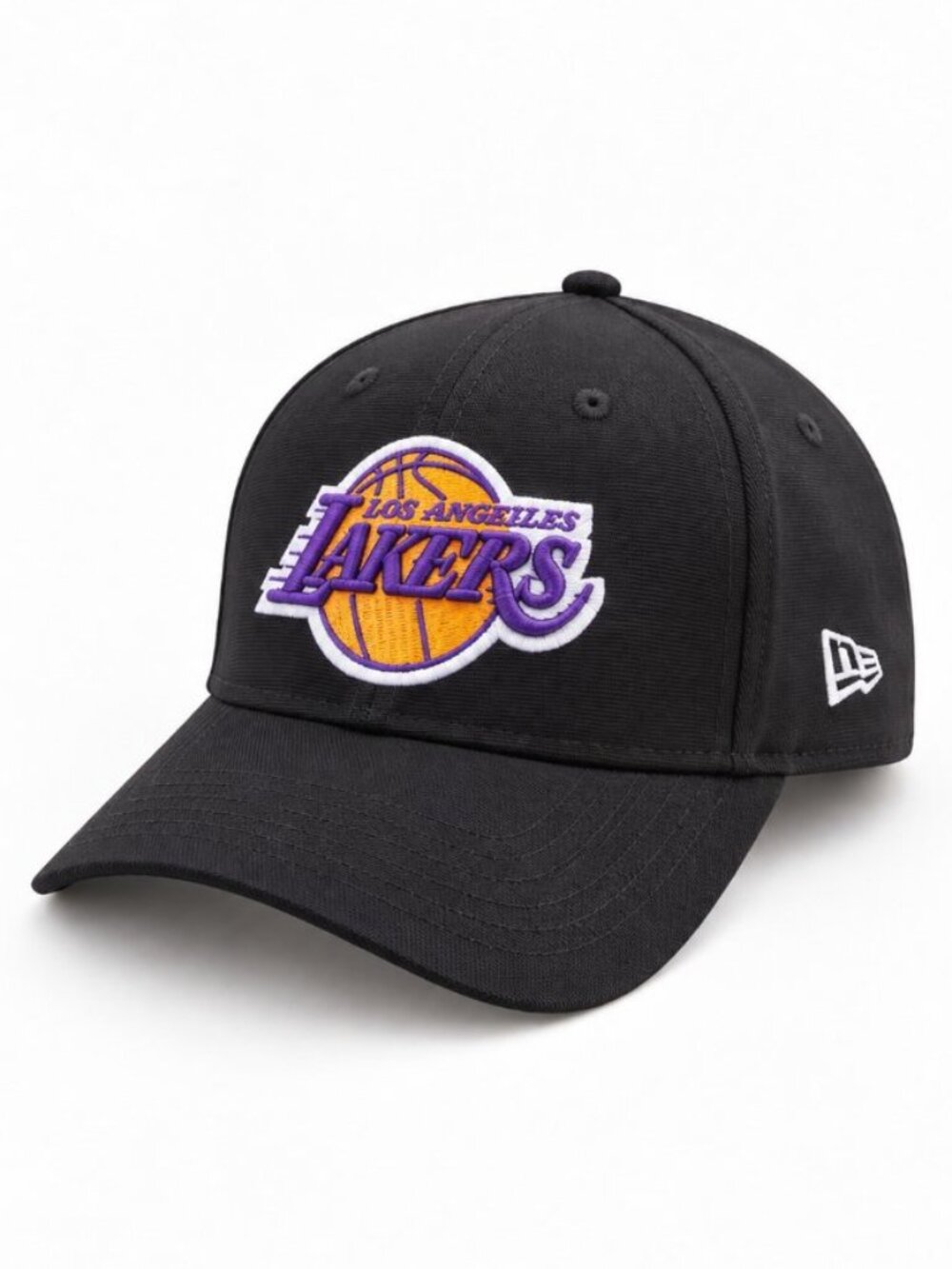Los Angeles Lakers New Era Black Stretch Fit Hat Cap Size 57-59
